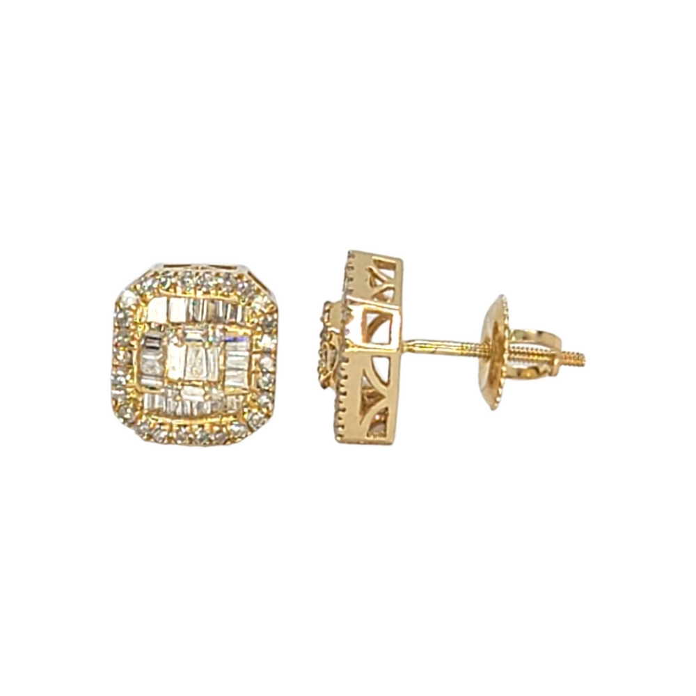 14kt Yellow Gold Baguette Diamond Earrings 0.60ct